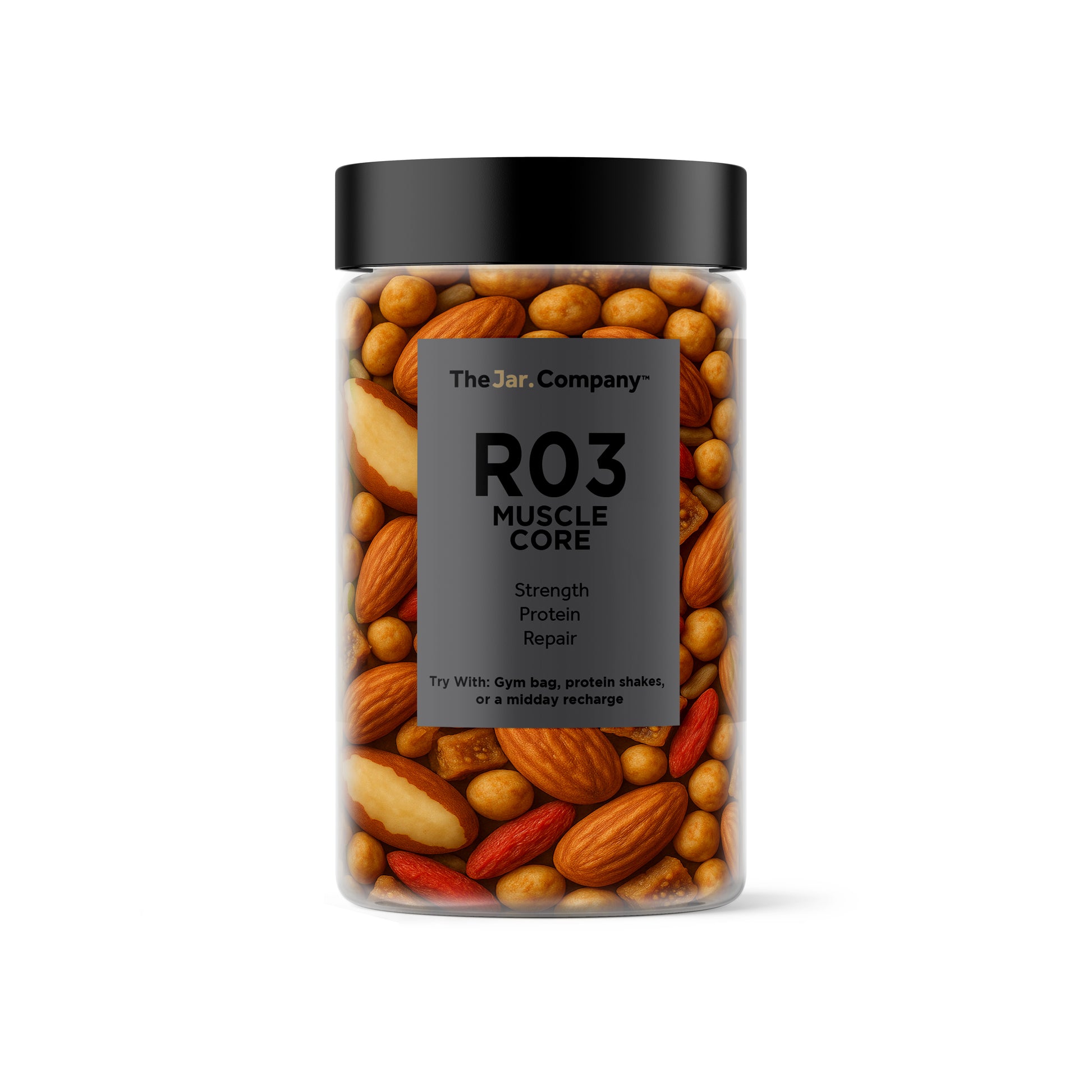 R03 – Muscle Core | High-Protein Nut & Fruit Mix – TheJar.Company
