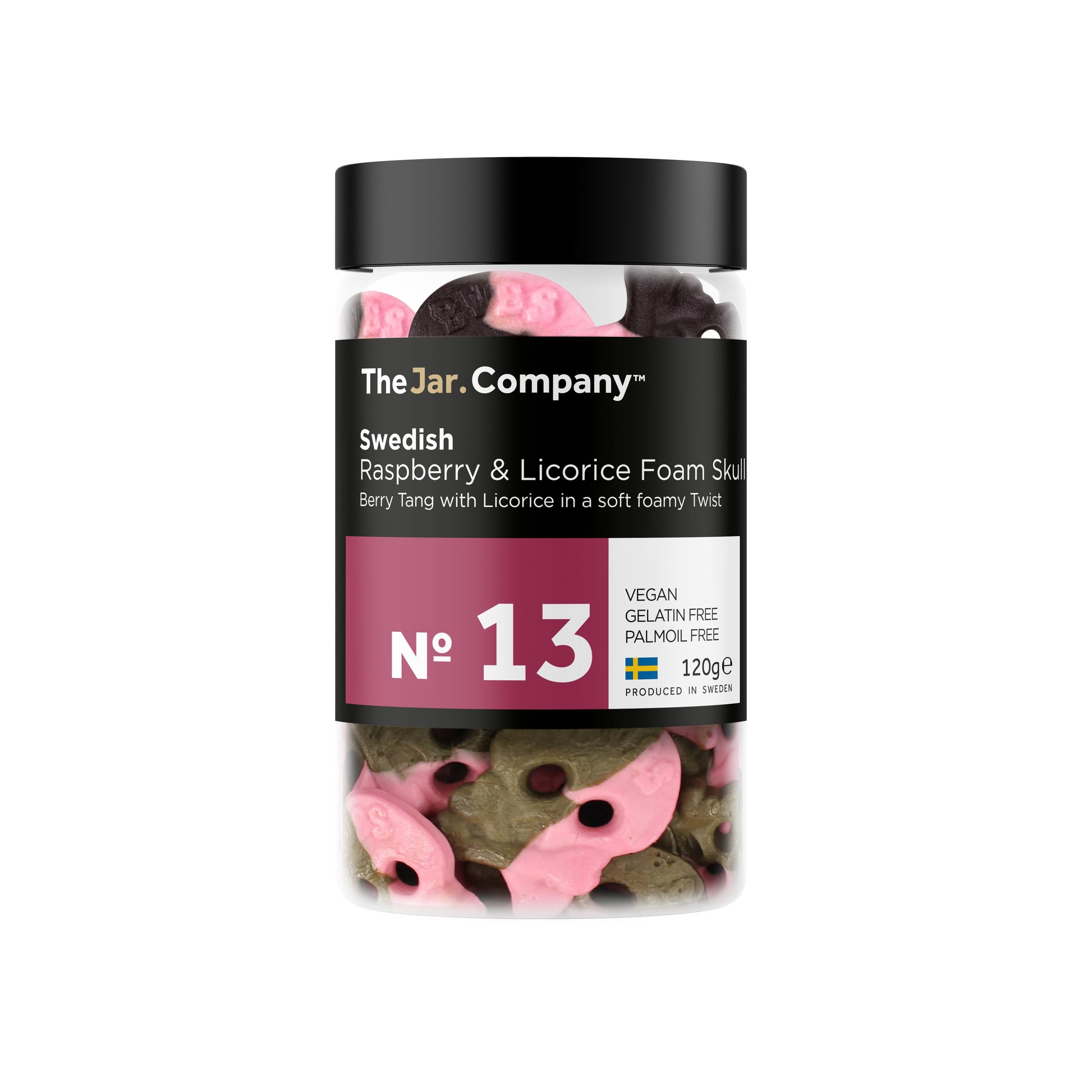 TheJar.Company | Swedish Candy - №13 - Raspberry Licorice Foam Skull